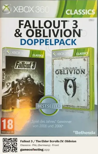 Fallout 3 / The Elder Scrolls IV: Oblivion Xbox 360, Germany box front