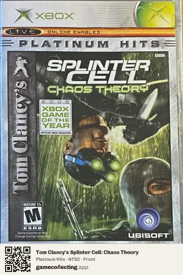 Tom Clancy's Splinter Cell: Chaos Theory Xbox, NTSC box front