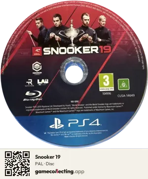 Snooker 19 PlayStation 4, PAL disc