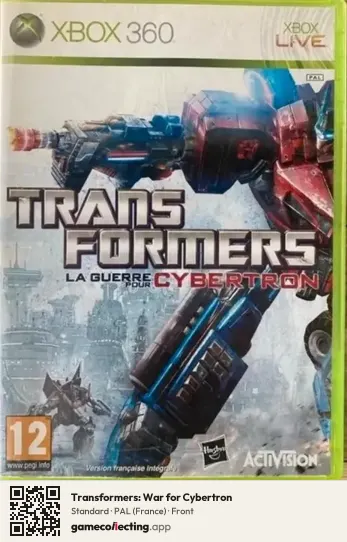 Transformers: War for Cybertron Xbox 360, France box front