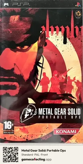 Metal Gear Solid: Portable Ops PlayStation Portable, PAL box front