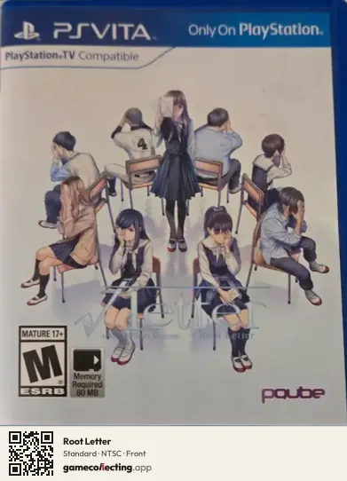Root Letter PlayStation Vita, NTSC box front