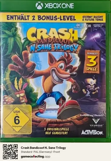 Crash Bandicoot N. Sane Trilogy Xbox One, Germany box front