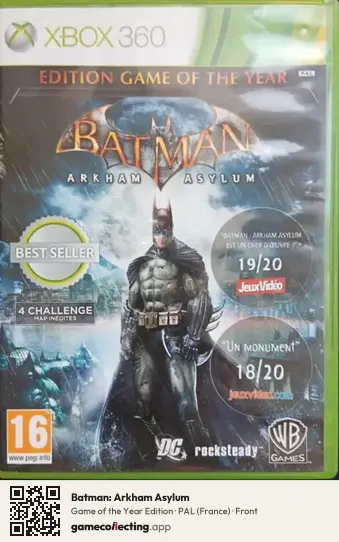 Batman: Arkham Asylum Xbox 360, France box front