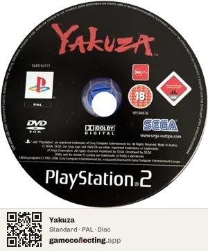 Yakuza PlayStation 2, PAL disc