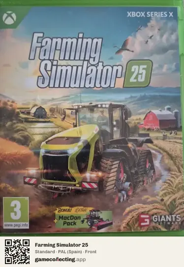 Farming Simulator 25 Xbox Series X, Spain box front
