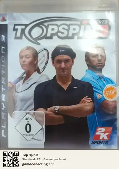 Top Spin 3 PlayStation 3, Germany box front