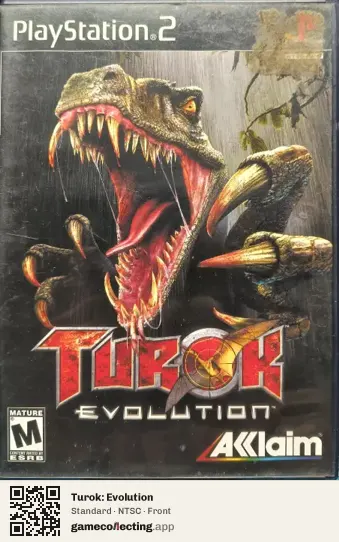 Turok: Evolution PlayStation 2, NTSC box front