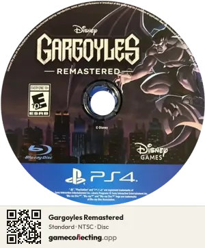 Gargoyles Remastered PlayStation 4, NTSC disc