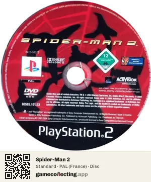 Spider-Man 2 PlayStation 2, PAL disc
