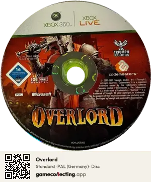 Overlord Xbox 360, PAL disc