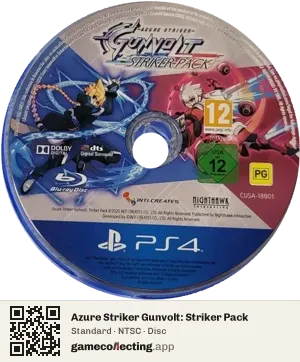 Azure Striker Gunvolt: Striker Pack PlayStation 4, NTSC disc