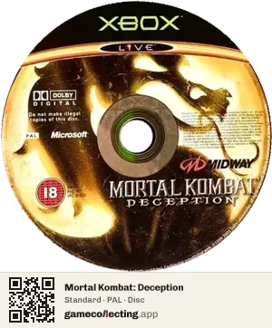 Mortal Kombat: Deception Xbox, PAL disc