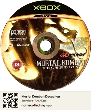 Mortal Kombat: Deception Xbox, PAL disc