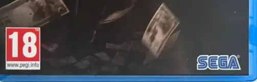 Yakuza 0, the PEGI square on its front