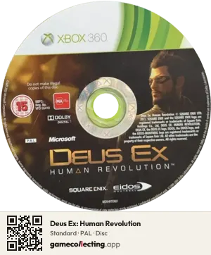 Deus Ex: Human Revolution Xbox 360, PAL disc