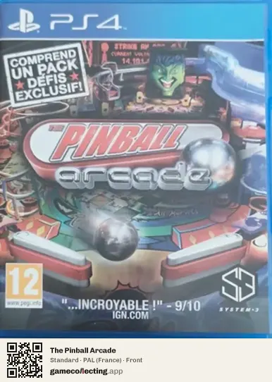 The Pinball Arcade PlayStation 4, France box front