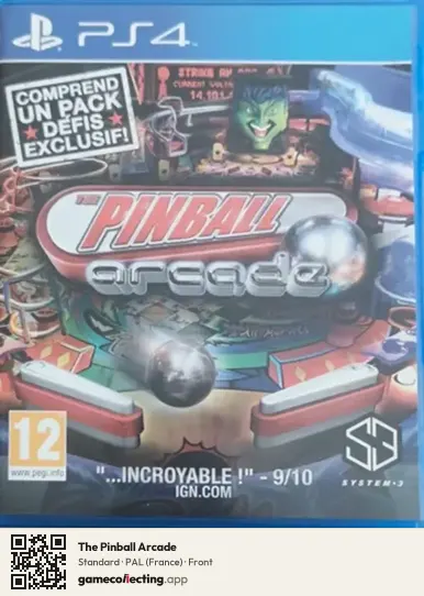 The Pinball Arcade PlayStation 4, France box front