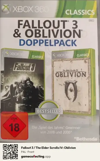 Fallout 3 / The Elder Scrolls IV: Oblivion Xbox 360, PAL box front