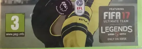 FIFA 17, the PEGI square on its front