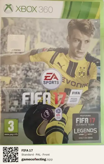FIFA 17 Xbox 360, PAL box front