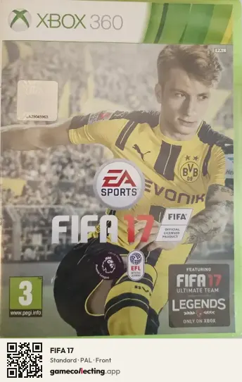 FIFA 17 Xbox 360, PAL box front