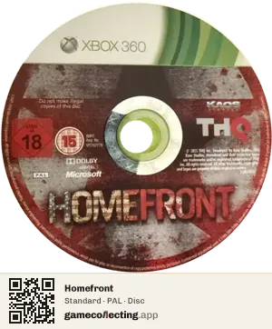 Homefront Xbox 360, PAL disc