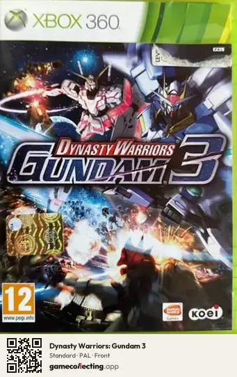 Dynasty Warriors: Gundam 3 Xbox 360, PAL box front