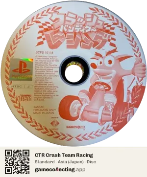 CTR Crash Team Racing PlayStation, Asia disc