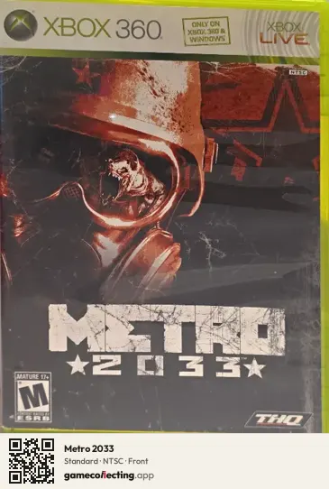 Metro 2033 Xbox 360, NTSC box front