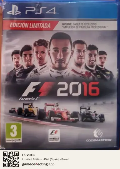 F1 2016 PlayStation 4, Spain box front