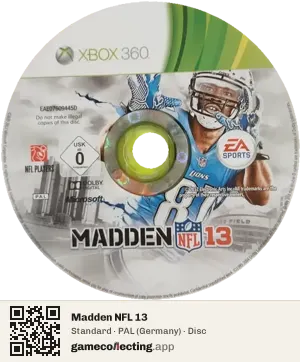 Madden NFL 13 Xbox 360, PAL disc