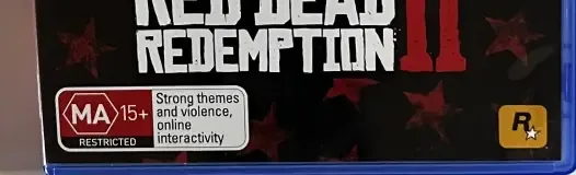 Red Dead Redemption 2, the Australian classification mark on its front