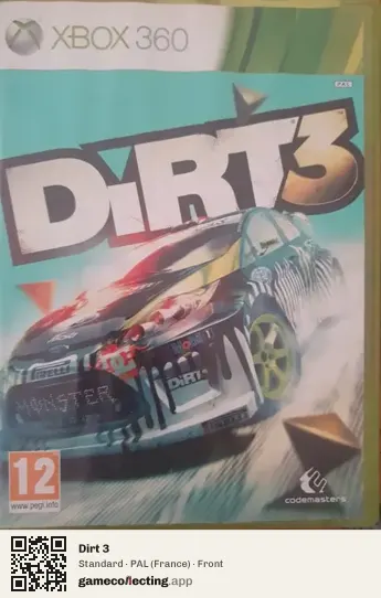 Dirt 3 Xbox 360, France box front
