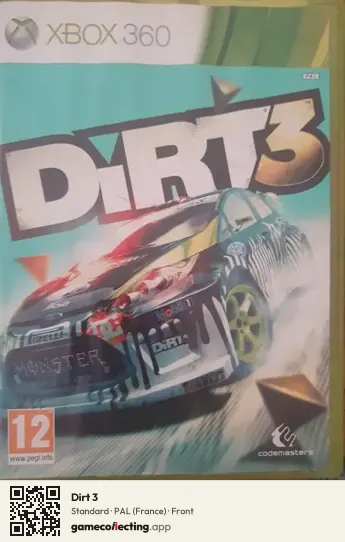 Dirt 3 Xbox 360, France box front
