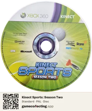 Kinect Sports: Season Two Xbox 360, PAL disc