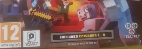 Minecraft: Story Mode, the PEGI square on its front
