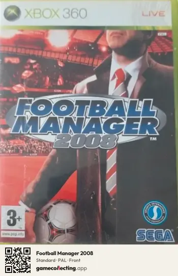 Football Manager 2008 Xbox 360, PAL box front