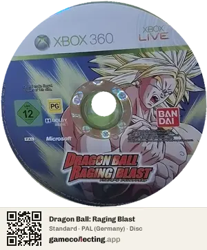 Dragon Ball: Raging Blast Xbox 360, PAL disc