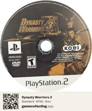 Dynasty Warriors 3 PlayStation 2, NTSC disc