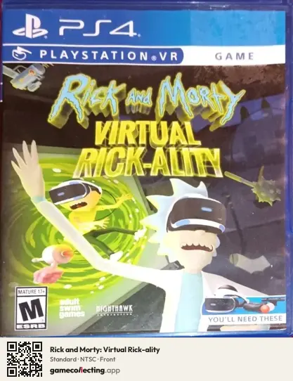 Rick and Morty: Virtual Rick-ality PlayStation 4, NTSC box front