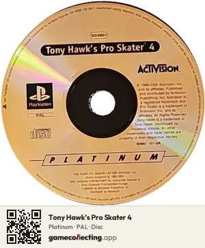 Tony Hawk's Pro Skater 4 PlayStation, PAL disc