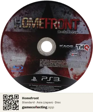 Homefront PlayStation 3, Asia disc