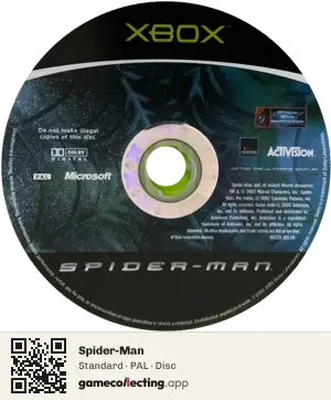 Spider-Man Xbox, PAL disc