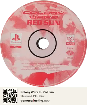 Colony Wars III: Red Sun PlayStation, PAL disc