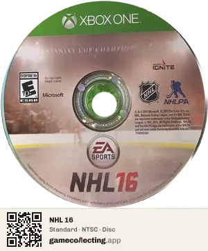 NHL 16 Xbox One, NTSC disc