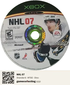 NHL 07 Xbox, NTSC disc