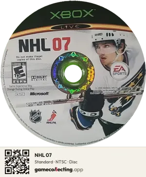 NHL 07 Xbox, NTSC disc