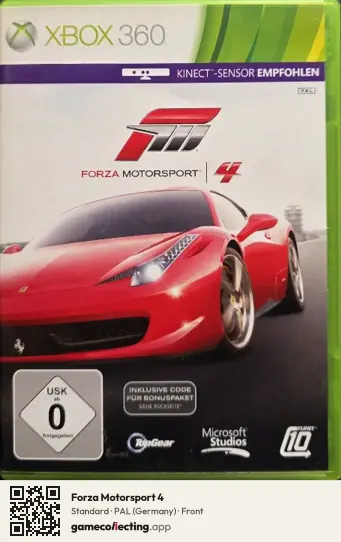 Forza Motorsport 4 Xbox 360, Germany box front