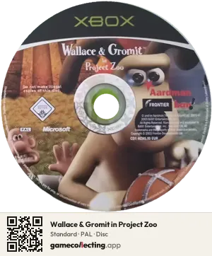 Wallace & Gromit in Project Zoo Xbox, PAL disc